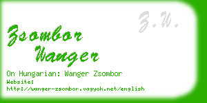 zsombor wanger business card